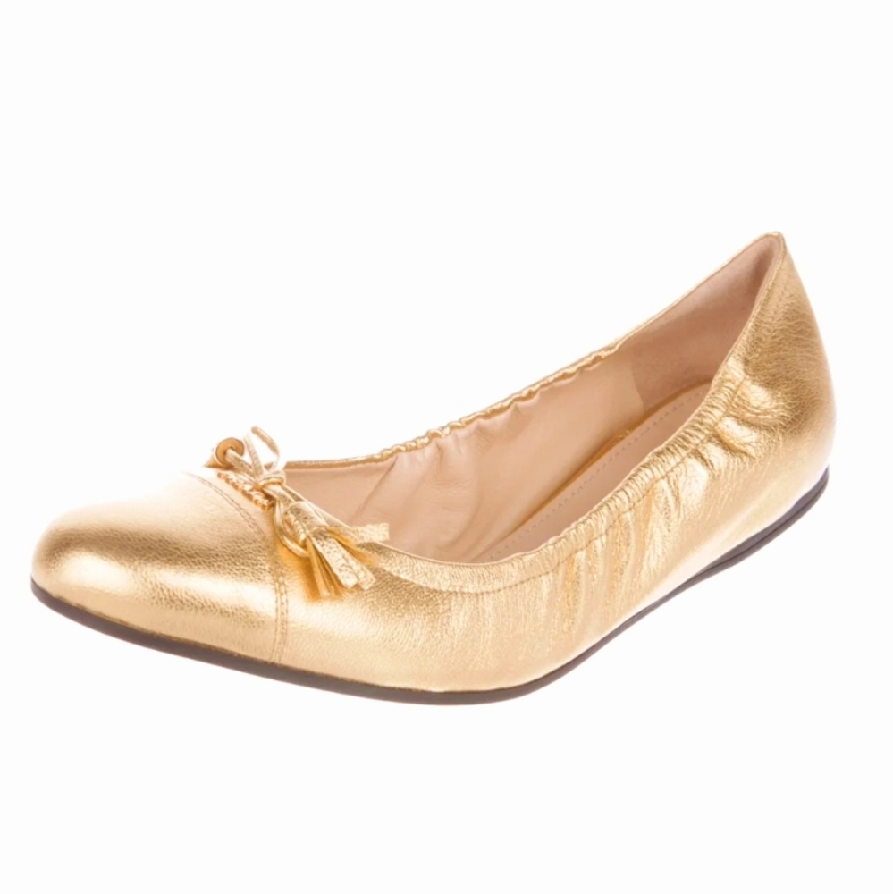 Prada Logo Metallic Flats - Picture 2 of 6